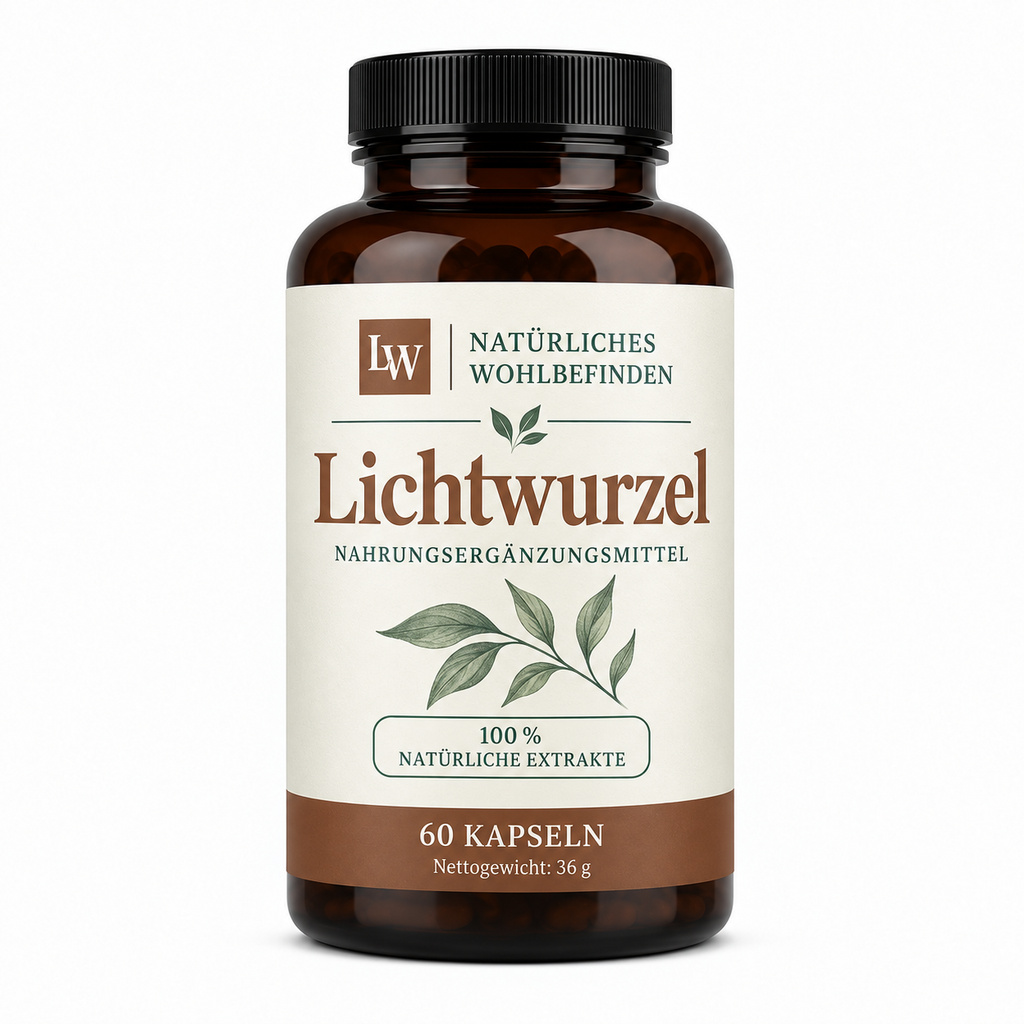 Lichtwurzel – Produktverpackung in einer Studioaufnahme